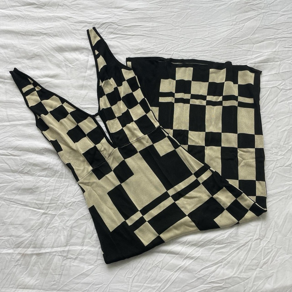 paloma wool westlake check print knit dress